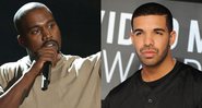 Os rappers Kanye West e Drake (Foto: AP)