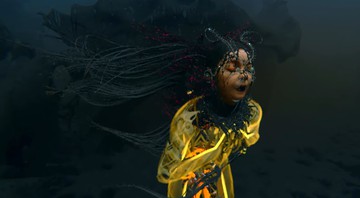 Avatar em realidade virtual de Björk em cena do clipe da música “Notget” - Reprodução/Vídeo