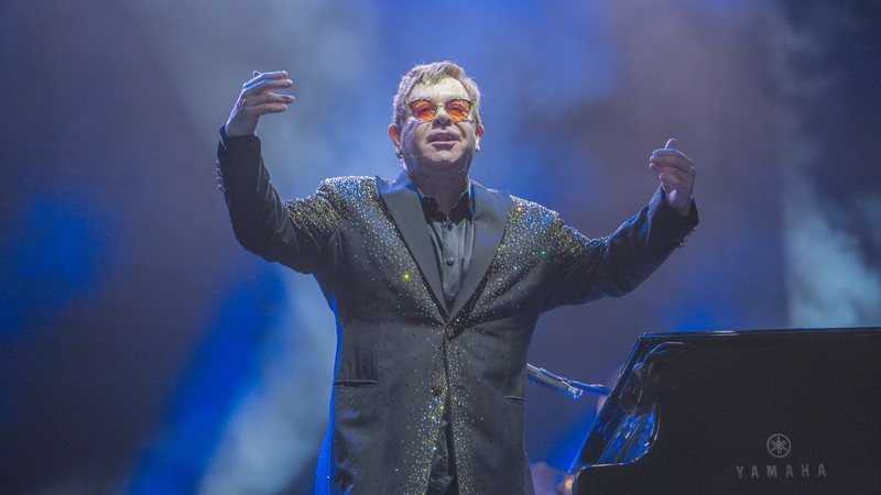Elton John em apresentação no Allianz Parque, em São Paulo