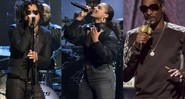 Lenny Kravitz, Alicia Keys e Snoop Dogg na cerimônia do Hall da Fama do Rock 2017 - Charles Sykes/Invision/AP
