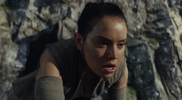 Rey (Daisy Ridley) no trailer de Star Wars: Os Últimos Jedi - Reprodução