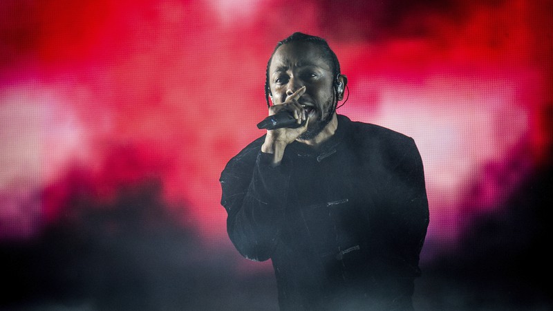 Kendrick Lamar durante show como headliner do festival norte-americano Coachella de 2017