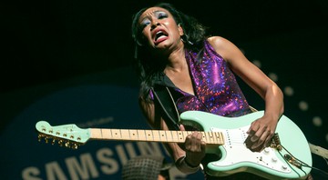 A guitarrista norte-americana Malina Moye em apresentação no Samsung Blues Festival 2017, em São Paulo - Divulgação