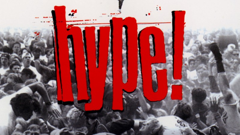 Pôster de <i>Hype!</i>, documentário de 1996 sobre a explosão do grunge - Reprodução