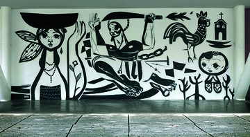 De Fé
Iemanjá, Ogum e Exu retratados por Speto em mural já apagado no Museu Afro Brasil, no Parque Ibirapuera (São Paulo/SP)
 - Felipe Hellmeister / Arquivo Pesoal