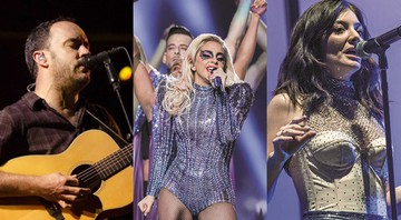 Dave Matthews Band, Lady Gaga e Lorde - Camila Cara/Divulgação/T4F; Anthony Behar/Sipa USA/AP; Amy Harris/Invision/AP