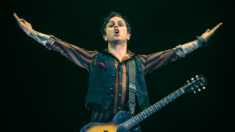 Green Day durante show na Arena Anhembi, em São Paulo