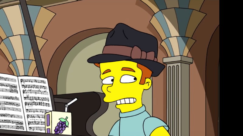 Ed Sheeran como o personagem Brendan, em Os Simpsons