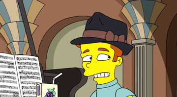 Ed Sheeran como o personagem Brendan, em Os Simpsons - Reprodução