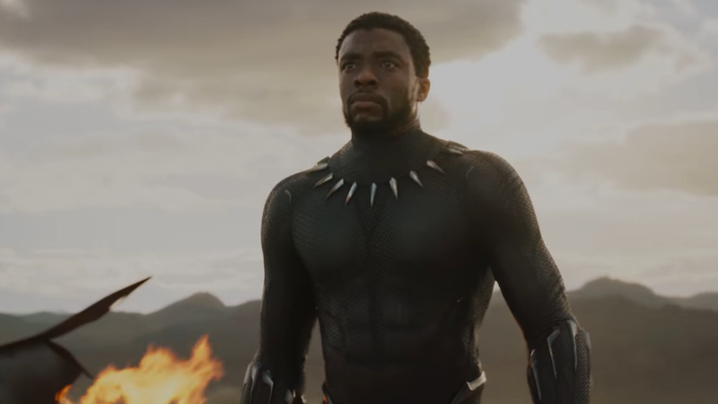 O ator Chadwick Boseman como o Pantera Negra.