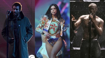 Liam Gallagher, Dua Lipa e Stormzy em apresentações no BRIT Awards 2018 - Victoria Jones/PA Wire/Joel C Ryan/Invision/AP