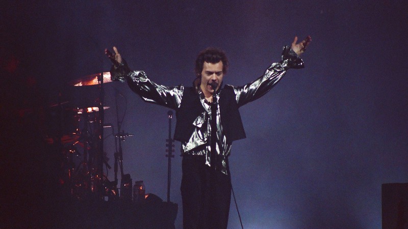Harry Styles durante show no Espaço das Américas, em São Paulo