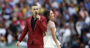 Robbie Williams e Aida Garifullina na abertura da Copa do Mundo 2018 - AP/Pavel Golovkin