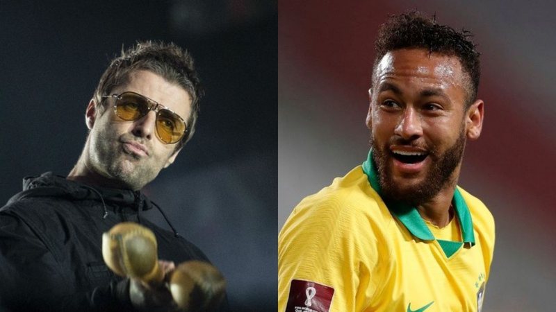 Liam Gallagher (Foto: Ennio Leanza/Keystone/AP) e Neymar em jogo do Brasil (Foto: Paolo Aguilar-Pool/Getty Images)