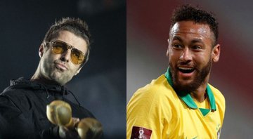 Liam Gallagher (Foto: Ennio Leanza/Keystone/AP) e Neymar em jogo do Brasil (Foto: Paolo Aguilar-Pool/Getty Images)