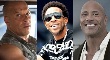 None - Montagem de Vin Diesel (Foto: Reprodução) /  Ludacris (Foto: Tasos Katopodis / Getty Images for Universal Pictures) / Dwayne "The Rock" Johnson (Foto: Richard Shotwell/Invision/AP)