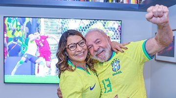 Lula e Janja durante o jogo do brasil (Foto: Ricardo Stuckert)
