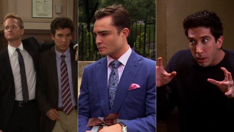 Barney e Ted de How I Met Your Mother; Chuck de Gossip Girl; Ross de Friends (Fotos: Reprodução)