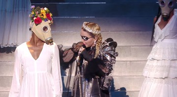 Madonna durante apresentação no Eurovision 2019, em Israel (Foto:Reprodução)