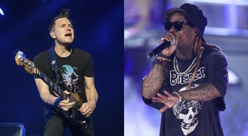 None - Mark Hoppus e Lil Wayne (Foto 1: Harris Invision / AP e Foto 2: Matt Sayles/Invision/AP)