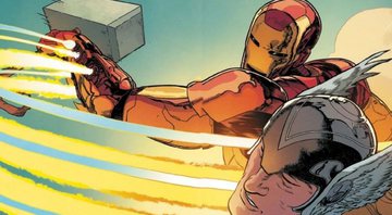 None - Homem de Ferro em luta contra Thor (Foto: Reprodução/Marvel Comics)