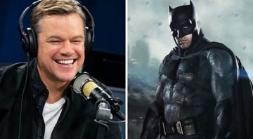 None - Matt Damon (Foto: Emma McIntyre/Getty Images for SiriusXM) e Batman de Ben Affleck (Foto: Reprodução/Warner)