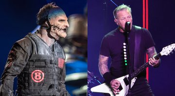None - Corey Taylor (Foto: Raphael Dias / Getty Images), Metallica (Foto: Ethan Miller / Getty Images)