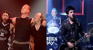 Metallica (Foto: Frazer Harrison/Getty Images) e Green Day no programa de Jimmy Fallon (Foto: Reprodução / Vídeo)
