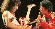 Eddie Van Halen e Michael Jackson juntos no palco (Foto: Divulgação / BIZZ)