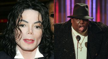 None - Michael Jackson e Notorious B.I.G. (Foto 1: Brittain Landmark Media Punch / IPX/ Foto 2: AP Photo / Mark Lennihan)