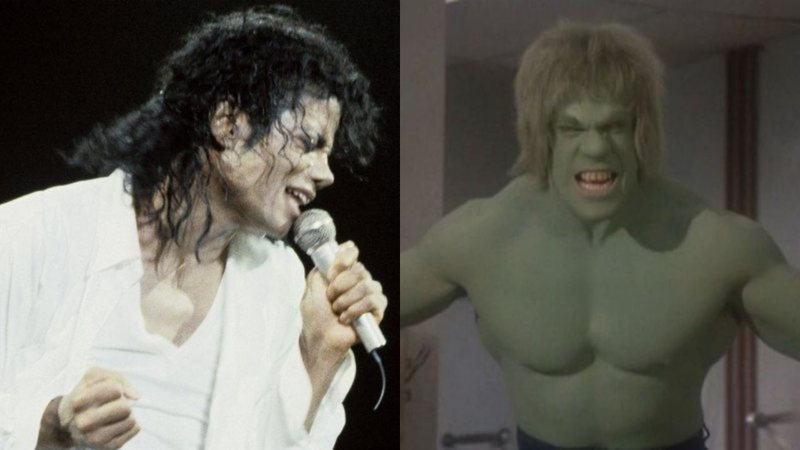 Michael Jackson (Foto: Allen / Media Punch / IPX) e Lou Ferrigno em O Incrível Hulk (1978)