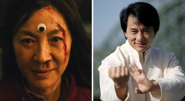 Michelle Yeoh em Tudo em Todo Lugar ao Mesmo Tempo e Jackie Chan (Foto: Juergen Schwarz / Correspondente)