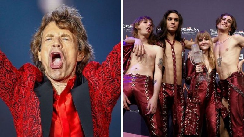 Mick Jagger (Foto: Michael Hickey/Getty Images) e Måneskin (Foto: Dean Mouhtaropoulos/Getty Images)