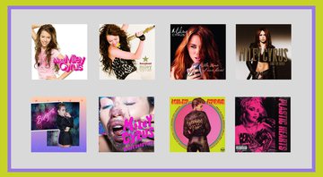 Capas dos álbuns de Miley disponíveis no Amazon Music - Crédito: Reprodução / Amazon
