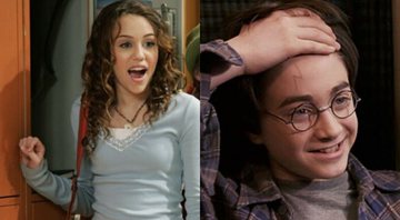 None - Miley Cyrus em Hannah Montana (Foto: Reprodução) e Daniel Radcliffe em Harry Potter e A Pedra Filosofal (Foto: Reprodução)