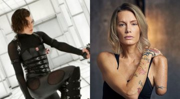 None - Milla Jovovich em Resident Evil (Foto: Reprodução) e Olivia Jackson (Foto: Reprodução / Instagram)