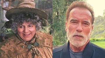 None - Miriam Margolyes como professora Sprout (Foto: Reprodução/Wraner Bros.) e Arnold Schwarzenegger (Foto: Reprodução)
