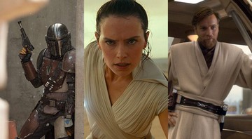 None - The Mandalorian, Star Wars: A Ascensão Skywalker e Star Wars: A Vingança dos Sith (Foto: montagem/reprodução Lucasfilm)