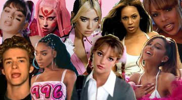 None - Charli XCX, Lady Gaga, Dua Lipa, Beyoncé, TLC, Justin Timberlake, Normani, Britney Spears e Ariana Grande  (Fotos: Montagem/ Reprodução)