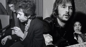 Montagem com Bob Dylan (Foto: AP Images) e Eric Clapton (Life in 12 Bars / Reprodução)