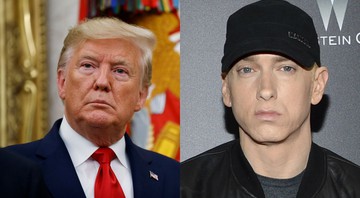 None - Montagem com Donald Trump (Foto: AP Photo/Alex Brandon) e Eminem (Foto: Evan Agostini/AP)