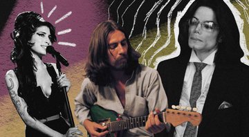 Amy, George Harrison: Living in the Material World e Leaving Neverland (Arte: Julia Harumi Morita)
