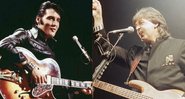 Montagem de Elvis Presley e Paul McCartney (Foto 1: Divulgação/NBC) (Foto 2: Tim Sharp / AP)
