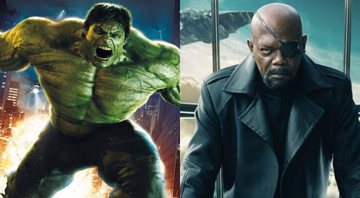 Montagem O Incrível Hulk (reprodução) e Nick Fury (reprodução)