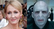 Montagem de J.K. Rowling (Foto: Joel Ryan/AP) e Lord Voldemort (Foto: Reprodução Warner Bros.)