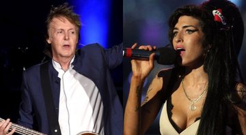 Montagem de Paul McCartney (Foto: Reprodução / Kevin Winter / Getty Images) e Amy Winehouse (Foto: Dan Kitwood/Getty Images)