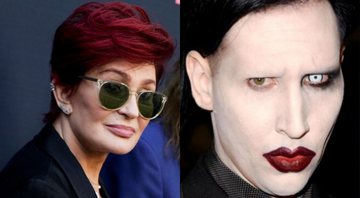 Montagem de Sharon Osbourne (Rich Fury/AP) e Marilyn Manson (Jon Kopaloff/ Getty Images)