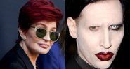 Montagem de Sharon Osbourne (Rich Fury/AP) e Marilyn Manson (Jon Kopaloff/ Getty Images)