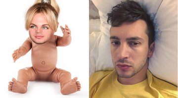 None - Montagem do bebê e Tyler Joseph (Foto 1: Reprodução/Twitter | Foto 2: Reprodução/Instagram)