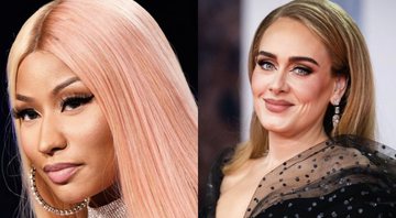 None - Nicki Minaj (Foto: Frazer Harrison/Getty Images) e Adele (Foto: Getty Images/Reprodução)